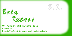 bela kutasi business card